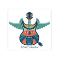 Sonic Xaman Guitar Mix Kiss-Cut Sticker — Colorful Winged Guitar Totem
