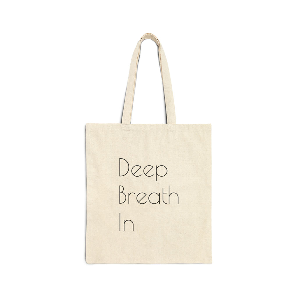 Canvas Tote Bag — Colorful Totem & “Deep Breath In” Eco Shopper